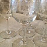 6 glasses on foot for cooked wine or port in glass with a pretty frieze