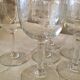 6 verres a pied pour vin cuit ou porto en verre avec une jolie frise