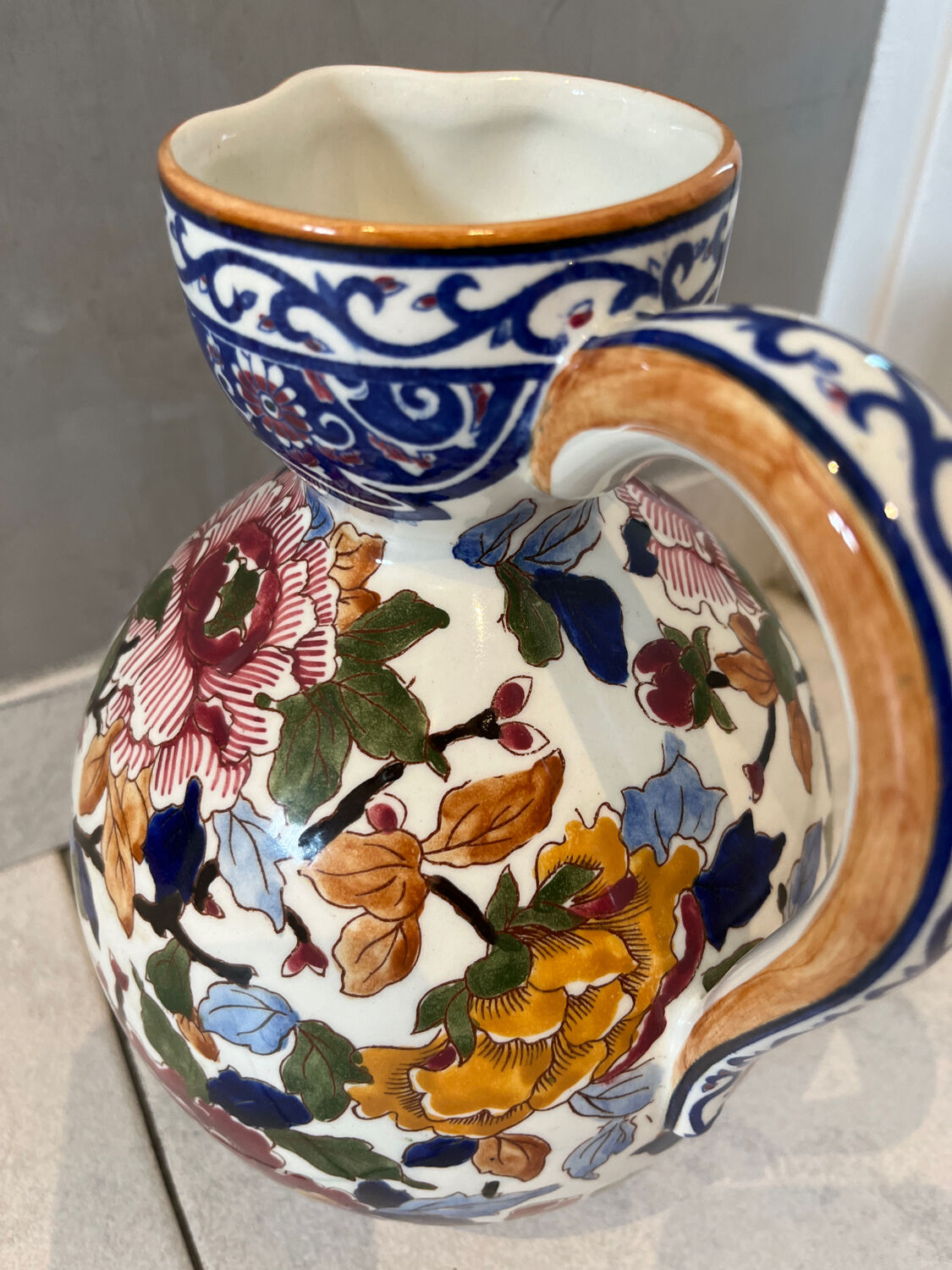 Gien earthenware pitcher