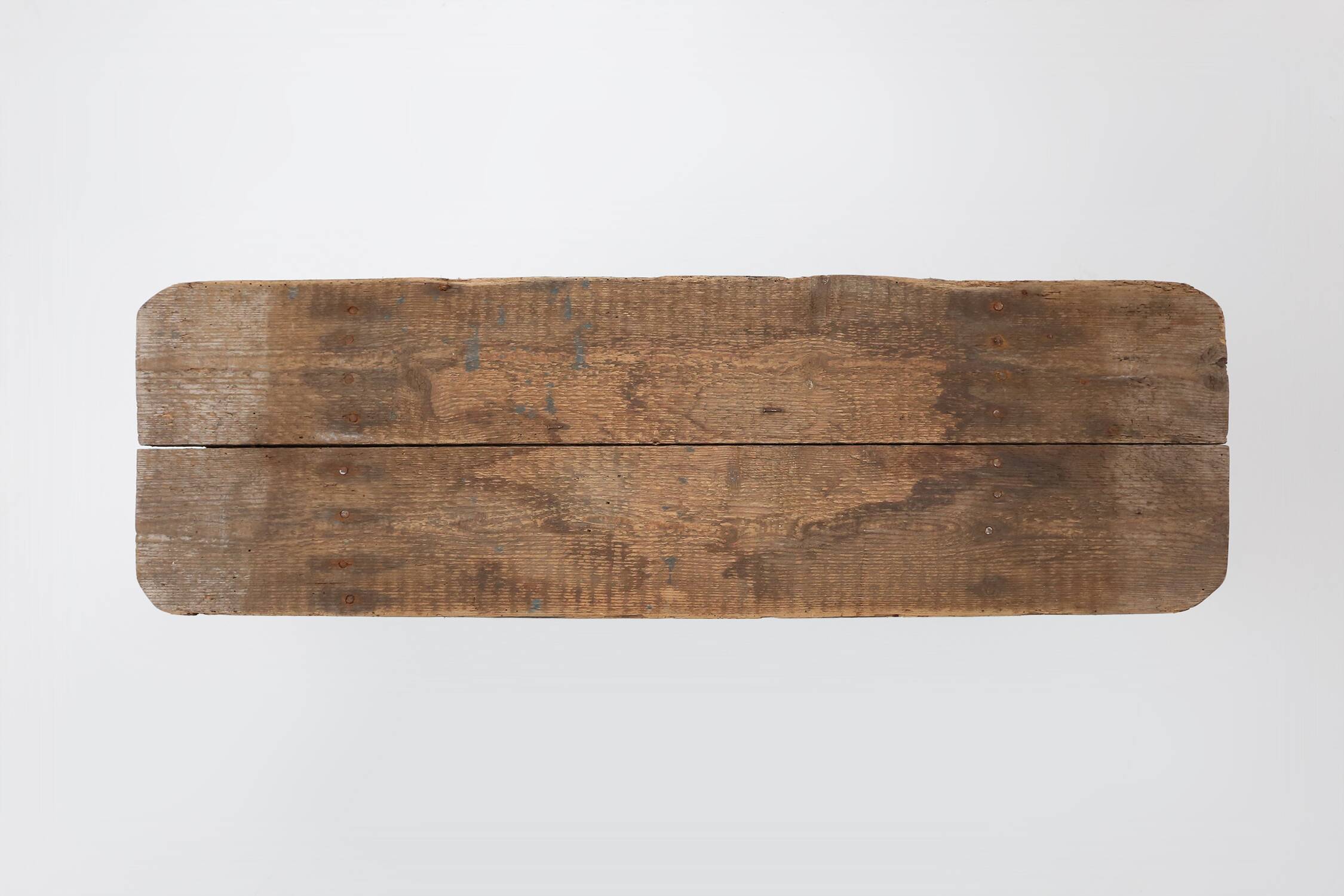 grey wooden bench, France ca 1890