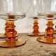 6 verres à pieds ambrés vintage