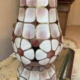 Vintage shell and brass lamp