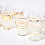 Lots of 12 glasses with gold line