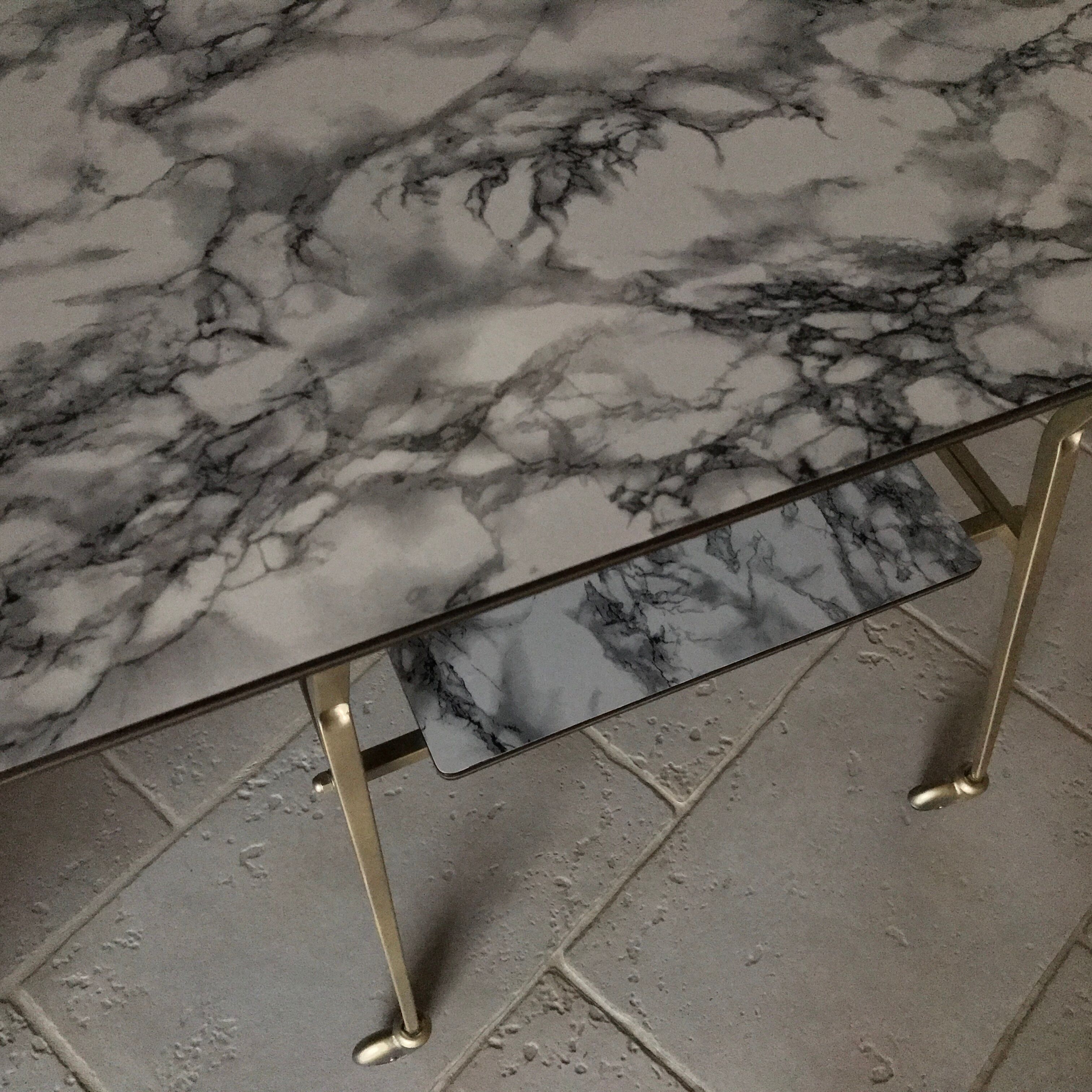 Serving table with wheels