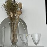 Vase en verre style art déco piedouche col évasé