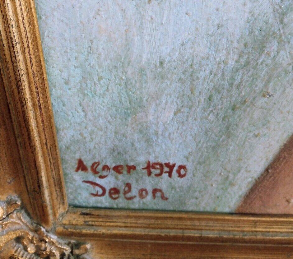 Peinture à l'huile sur toile par AD, 20e siècle