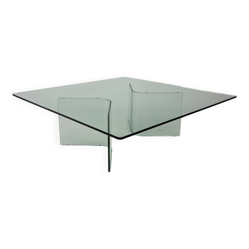 Table Basse Postmoderne en Verre, 1980s