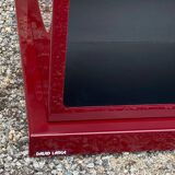 Square plexiglass shelf, burgundy red, david lange vintage 1980