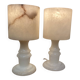 Pair of alabaster lamps "design 1950".