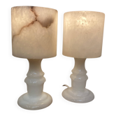 Pair of alabaster lamps "design 1950".