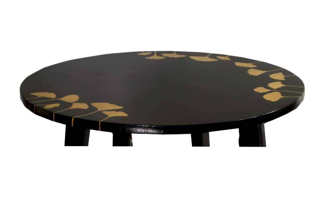 Table d'appoint noire peinte à la main, années 1960