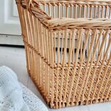 Basket or washer rattan openwork woven bench