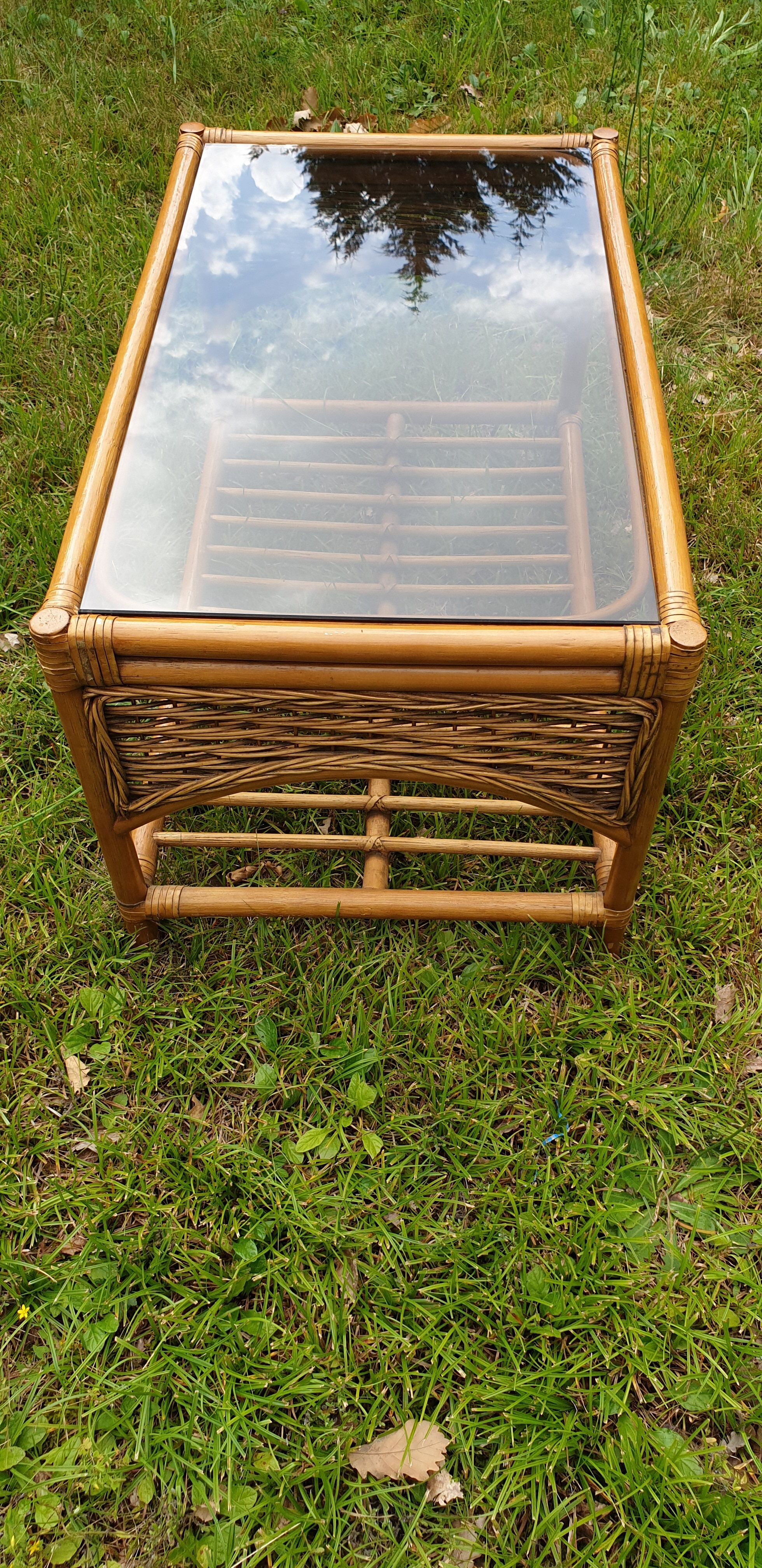 Rattan and vintage bamboo lounge