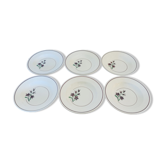 Set of 6 hollow plates pattern flowers