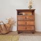 Small vintage wooden piece of furniture with 3 drawers - small chest of drawers.