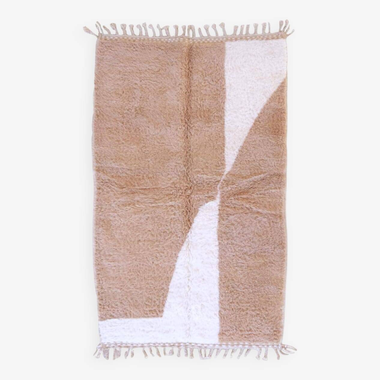 Beige Berber rug in pure wool
