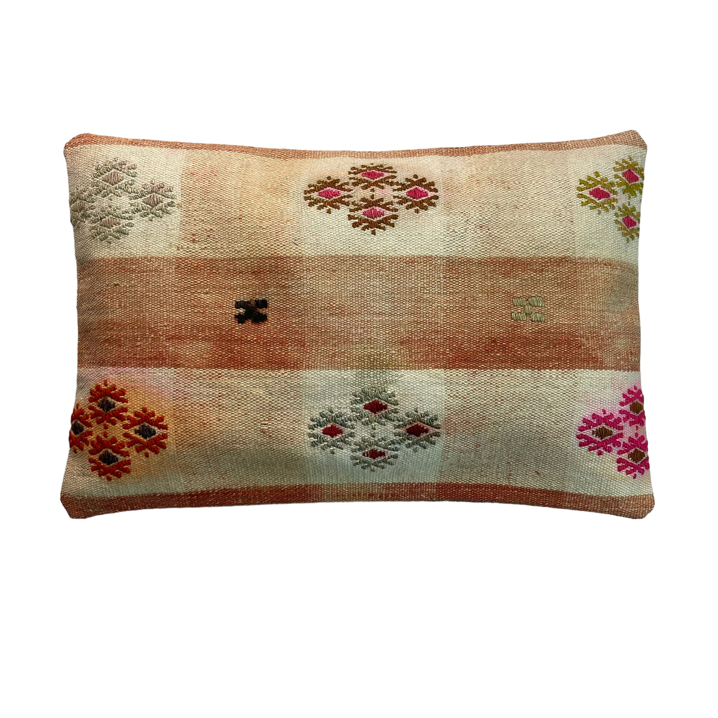 Vintage turkish kilim cushion cover, 30 x 50 cm