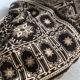 Vintage handmade beige and brown bedspread with fringes