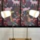 Paire de grandes lampes modulables industrielles 1950.