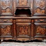 important Bressan two-body sideboard in walnut and burl circa 1880