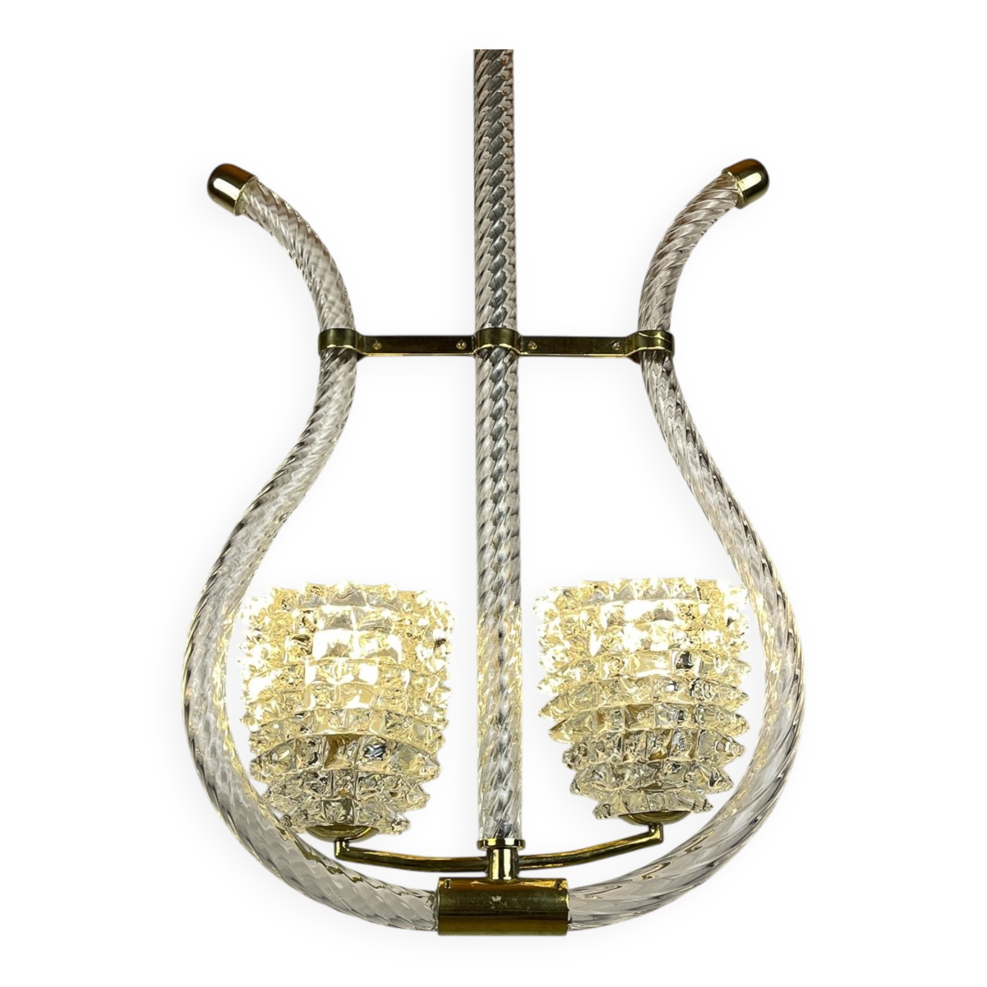 Lustre Lyre Murano by Ercole Barovier for Barovier and Toso, 1940s.