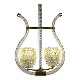 Lustre Lyre Murano by Ercole Barovier for Barovier and Toso, 1940s.