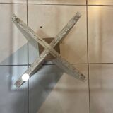 Travertine and beveled glass table, Italian design, 70s