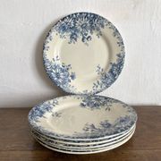 6 assiettes plates en terre de fer Gien "fleur d'automne"