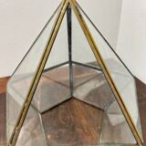 Pyramidal brass display case