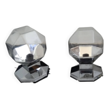 Pair of vintage 1970 Staff wall lights by Motoko Ishi in chrome