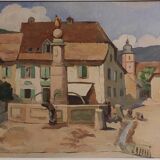 Huile sur panneau ancienne signée Marthe Debes
