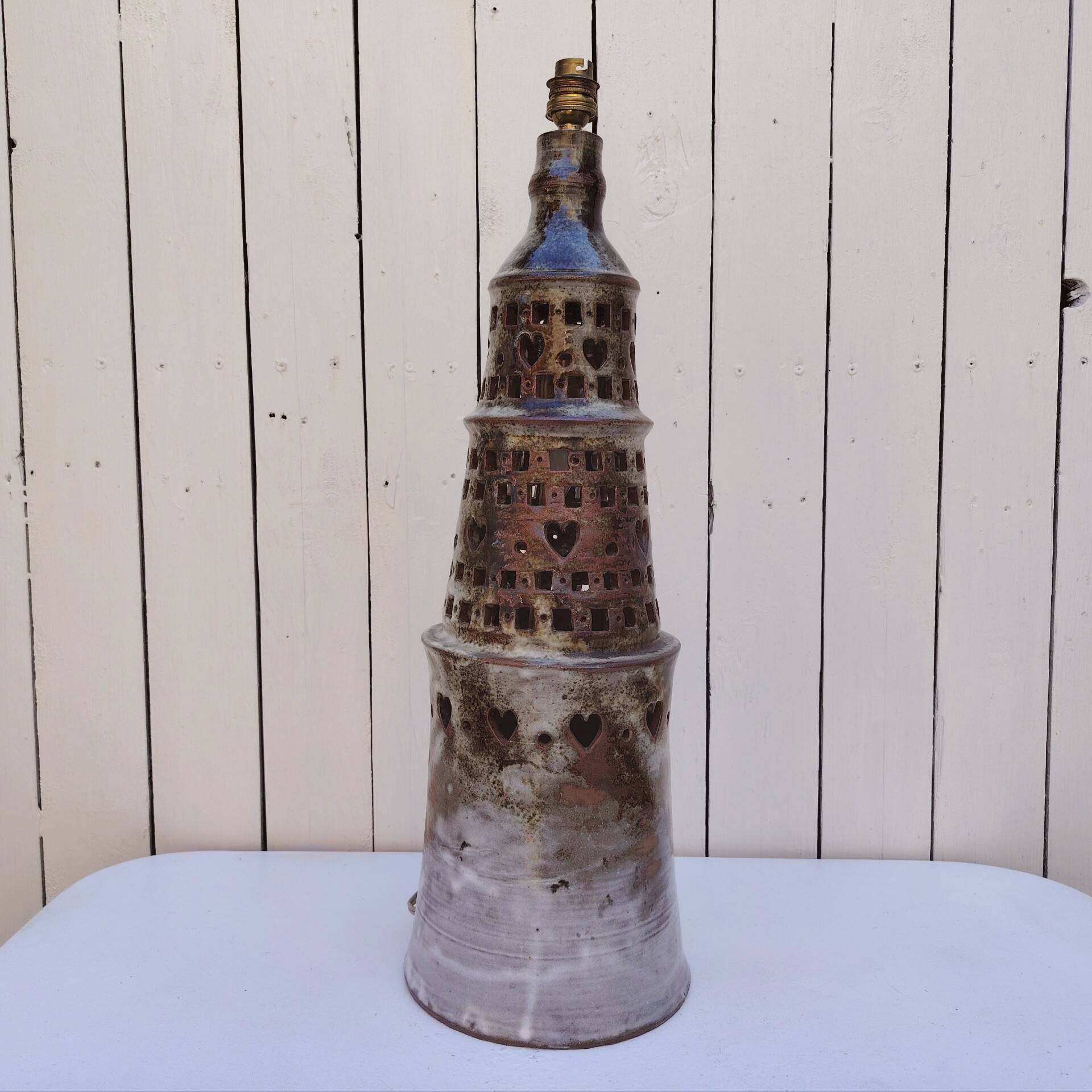 Large lamp base, ceramic, Chantal & Thierry Robert