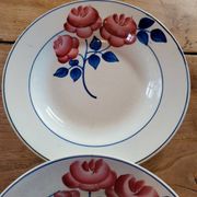 Lot 2 Art Deco plates ▪︎ Hippolyte Boulenger ▪︎ Red Rose