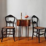 Pair of old Napoleon III chairs, new canework