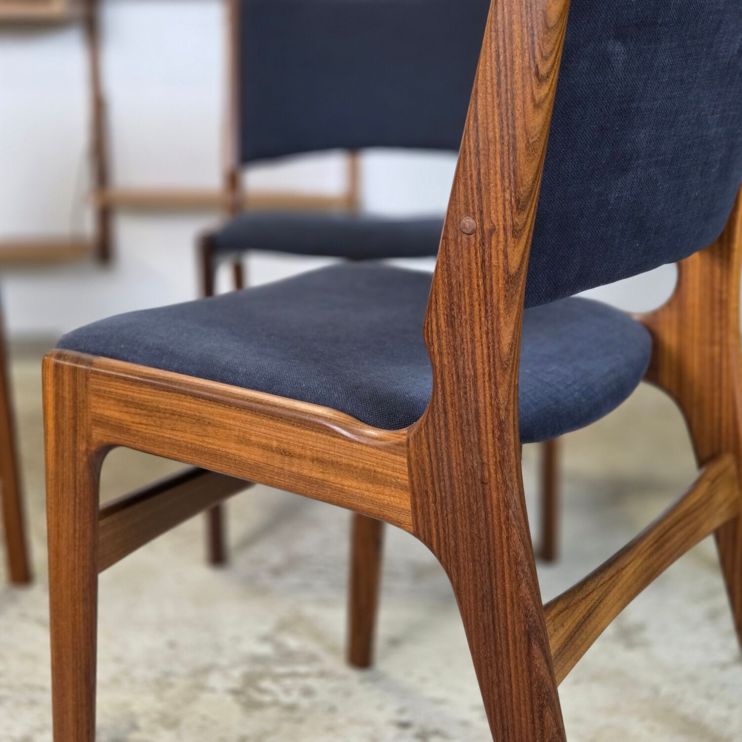 4x restored Erik Buch vintage 1960s Danish chair teak