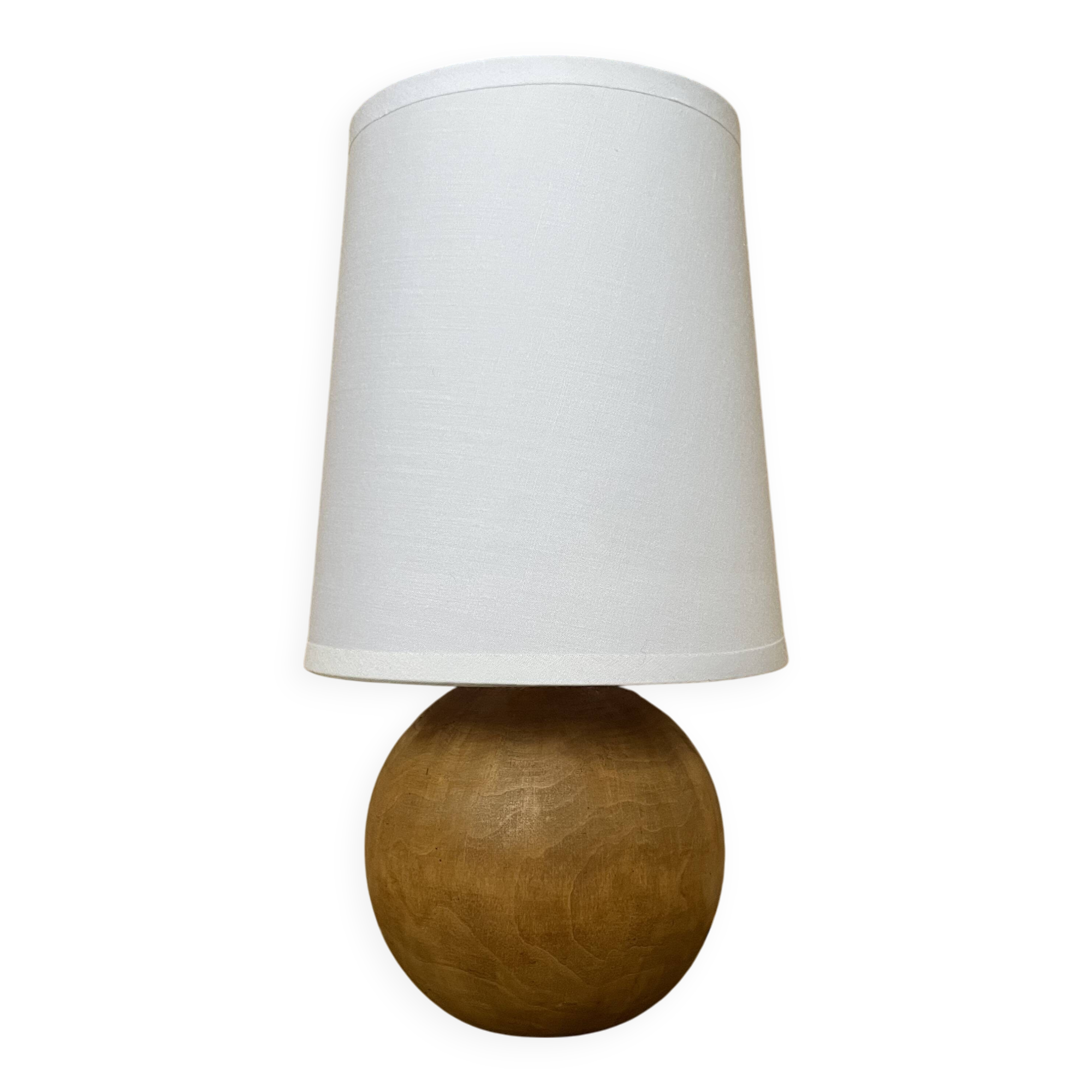 Old blond wood table lamp