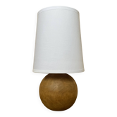 Lampe à poser en bois blond ancienne