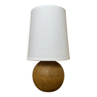Old blond wood table lamp