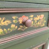 Hand-painted beechwood chest of drawers, 1950s