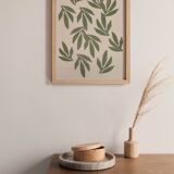 Painting on paper, foliage illustration, painting b205 signed Eawy