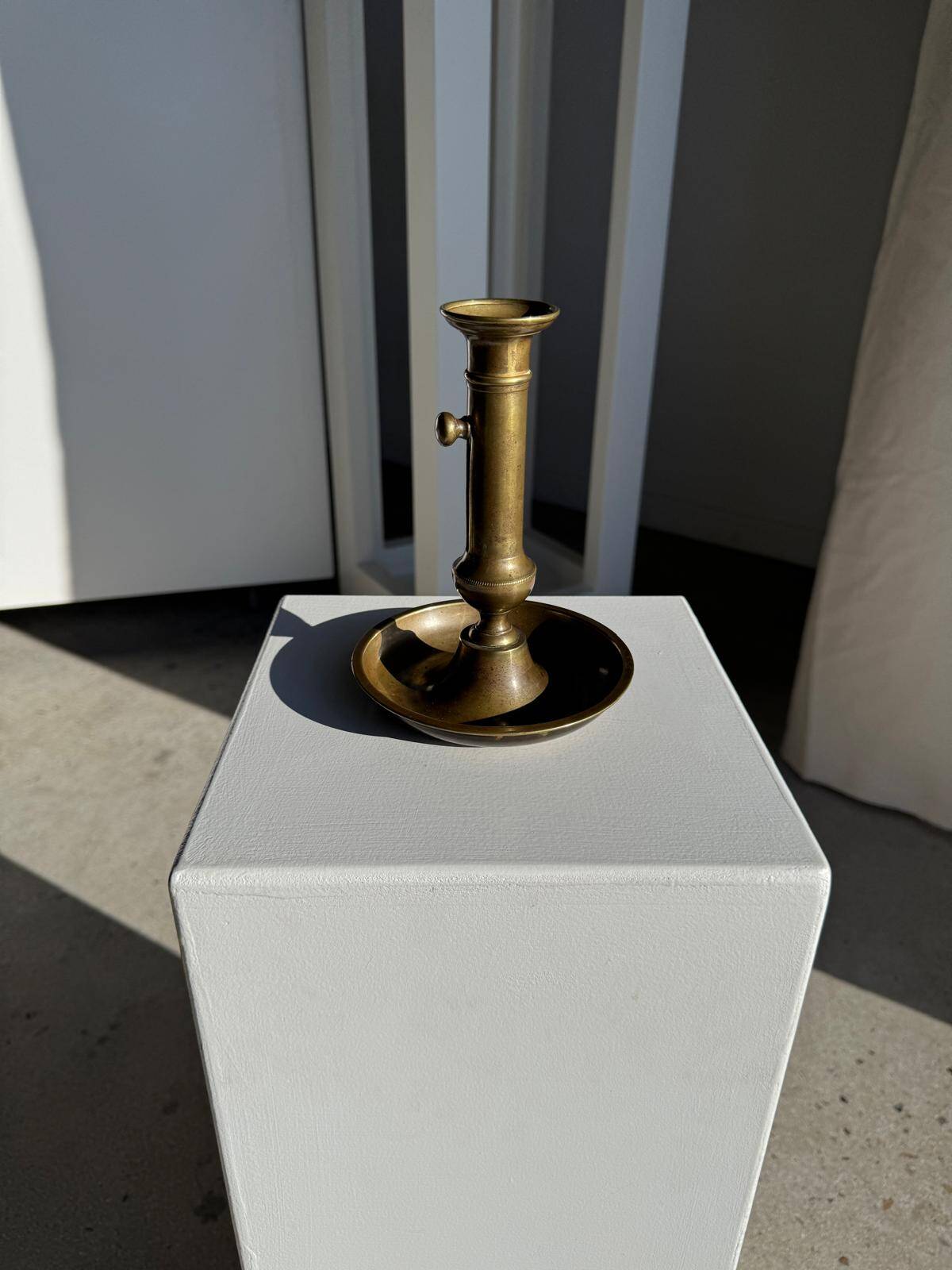 Large adjustable antique gold candlestick H20 D10