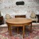 Oval table half moon walnut stamped period directoire xviii th century