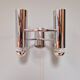Double wall light in chromed metal, G. SCOLARI, 70s
