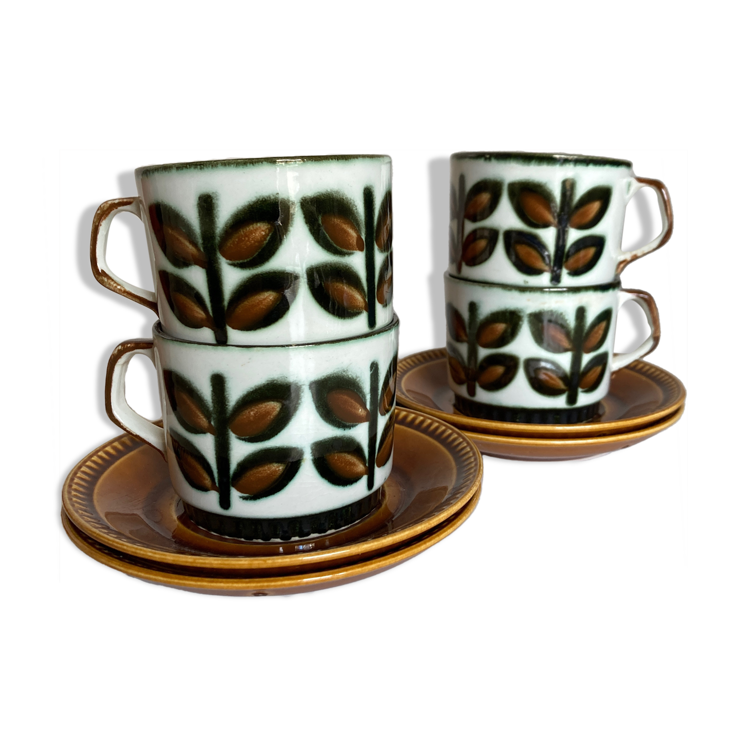 Set of 4 cups of rambouillet 1960 lunches from Boch Belgium