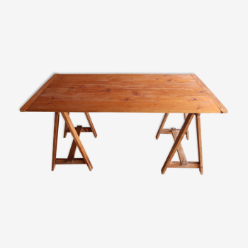 Dining table on convent trestles