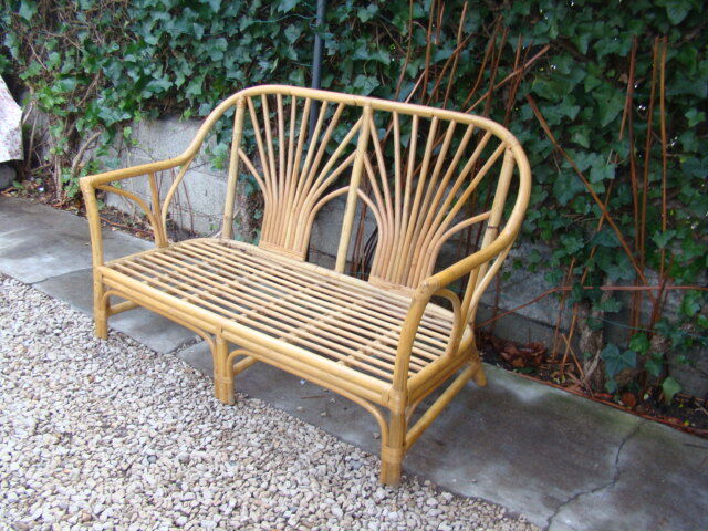 Old rattan sofa
