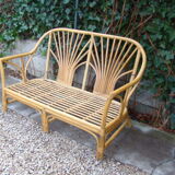 Old rattan sofa