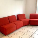 Set of 4 vintage modular easy chairs