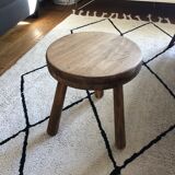Massive oak tripod stool