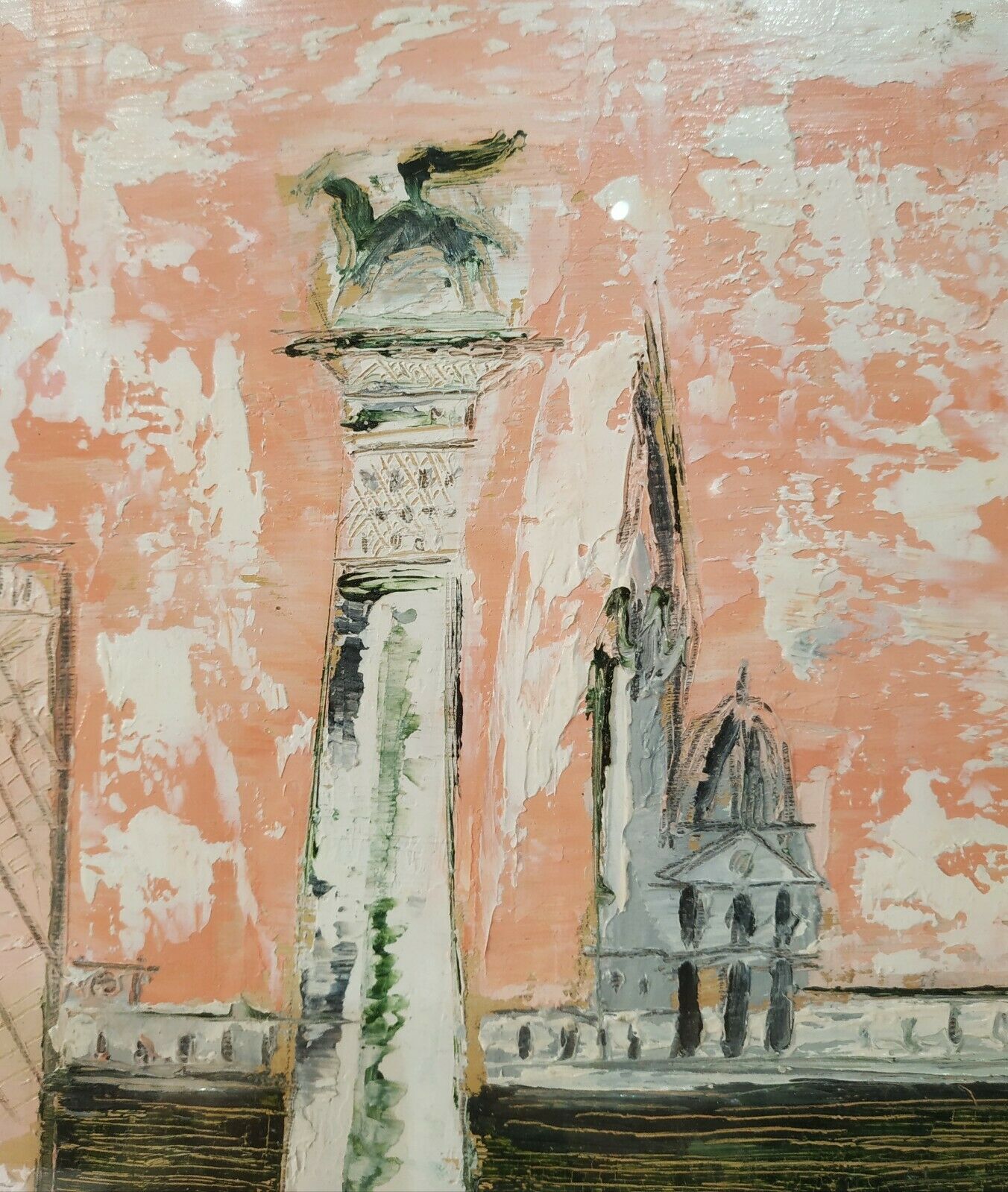 Venice in pink - oil dated 1958